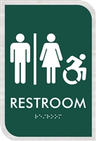 Unisex Active Wheelchair New York Accessible Restroom ADA Braille Sign