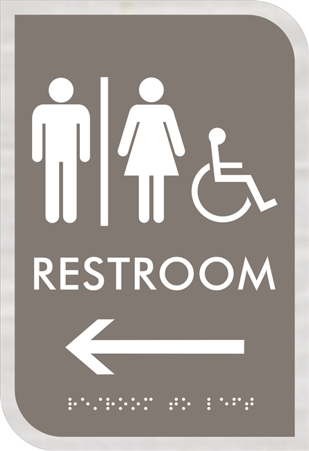 Unisex Handicap  Restroom ADA Braille Sign