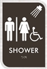 Unisex Handicap Shower ADA Braille Sign