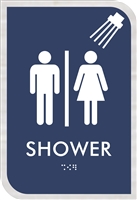 Unisex Shower ADA Braille Sign