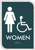 Women's Handicap Restroom ADA Braille Sign