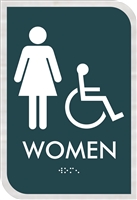 Women's Handicap Restroom ADA Braille Sign