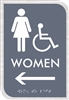 Women Handicap  Restroom ADA Braille Sign