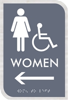 Women Handicap  Restroom ADA Braille Sign