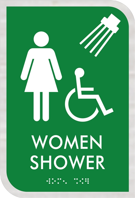 Women's Handicap Shower ADA Braille Sign
