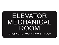 Elevator Mechanical Room 4 x 8 ADA Braille Sign
