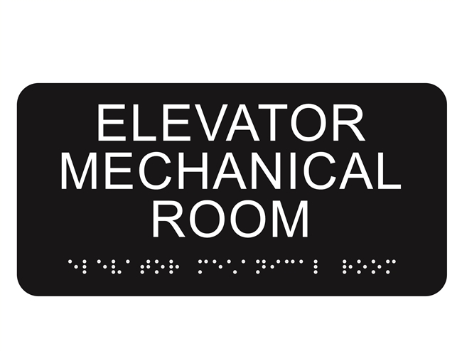 Elevator Mechanical Room 4 x 8 ADA Braille Sign