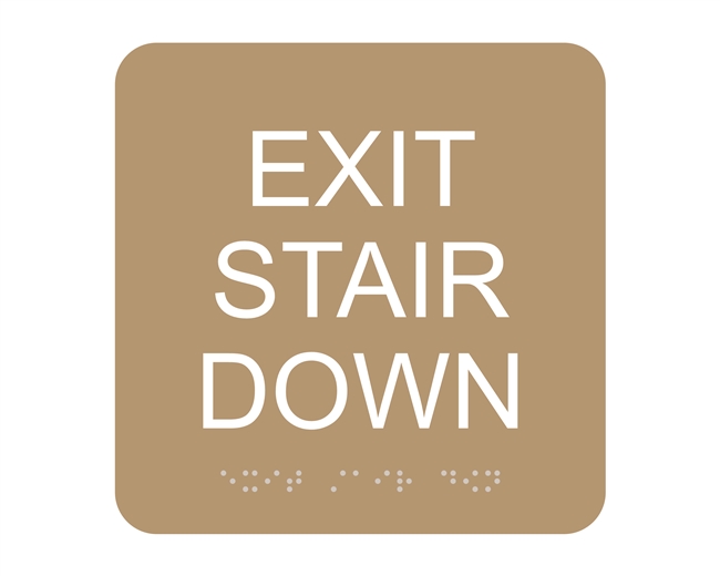 Exit Stair Down<br> (6 in. x 6 in.)<br>Multiple Background Colors