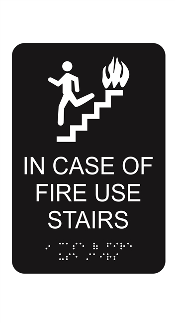 In Case of Fire 6"x9" ADA Braille Sign
