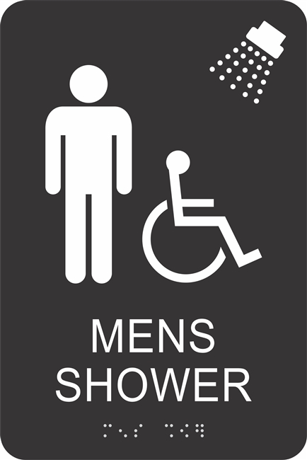 Men's Handicap Shower ADA Braille Sign 6 x 9