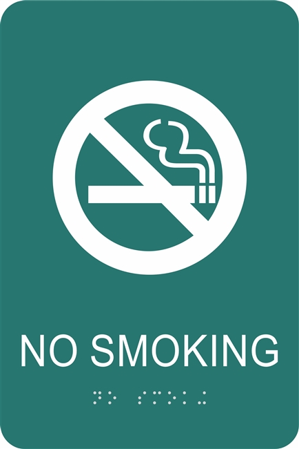 No Smoking ADA Braille Sign