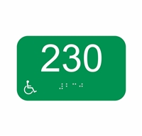 Room Number Handicap ADA Braille Sign 3 x 5