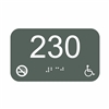 Room Number Handicap Non-Smoking ADA Braille Sign 3 x 5