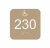 Room Number Handicap ADA Braille Sign 4 x 4