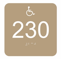 Room Number Handicap ADA Braille Sign 5.5 x 5.5