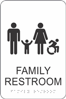 Family Active Wheelchair New York Restroom Sign 6 x 9