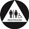 Geometric California Unisex Handicap Restroom Sign <br> (12 in. x 12 in.)<br>Multiple Background Colors