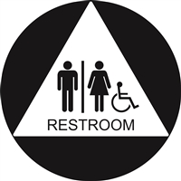 Geometric California Unisex Handicap Restroom Sign <br> (12 in. x 12 in.)<br>Multiple Background Colors