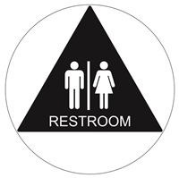 Geometric California Unisex Restroom Sign <br> (12 in. x 12 in.)<br>Multiple Background Colors