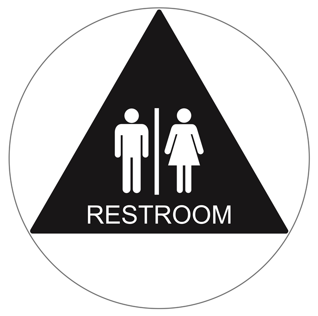 Geometric California Unisex Restroom Sign <br> (12 in. x 12 in.)<br>Multiple Background Colors