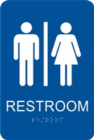 Unisex Restroom Non-Handicap ADA Braille Sign