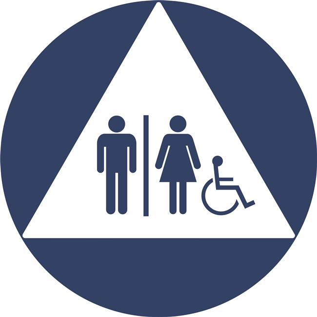 Geometric California Unisex Handicap Sign <br> (12 in. x 12 in.)<br>Multiple Background Colors
