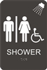 Unisex Handicap Shower<br> (6 in. x 9 in.)<br>Multiple Background Colors