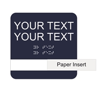 Window Room ID 6 x 6 Braille Sign with 2 Lines of Custom Text & 1 Windows