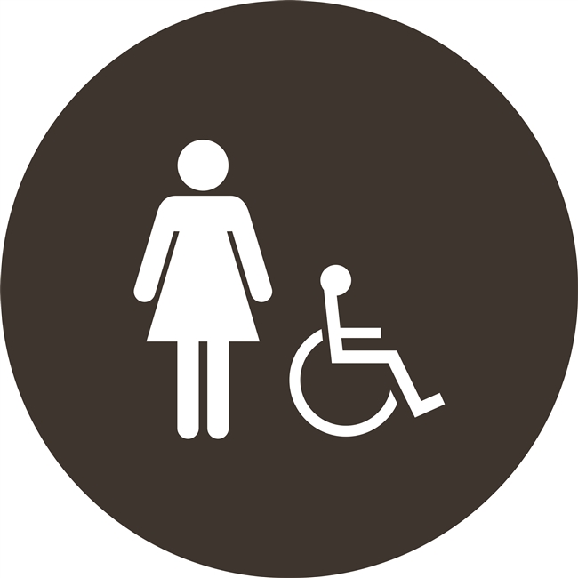 Geometric California Women's Handicap Sign <br> (12 in. x 12 in.)<br>Multiple Background Colors
