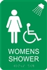 Women's Handicap Shower ADA Braille Sign 6 x 9