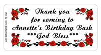 Birthday Rose Border Label