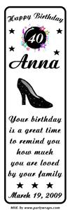 Birthday Sparkle Shoe Bookmarker