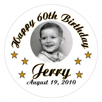 Birthday Photo & Stars Label