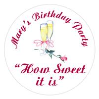 Birthday Champagne Glasses Lollipop