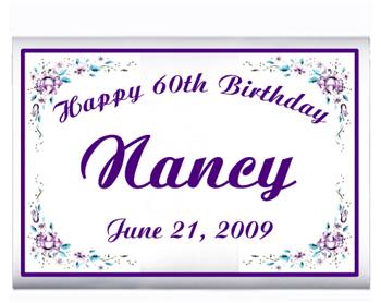 Birthday Purple Rose Border