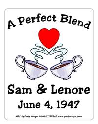 Anniversary Coffee Cups Label