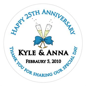 Anniversary Champagne Glasses Label