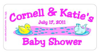 Baby Shower Ducky & Whale Label