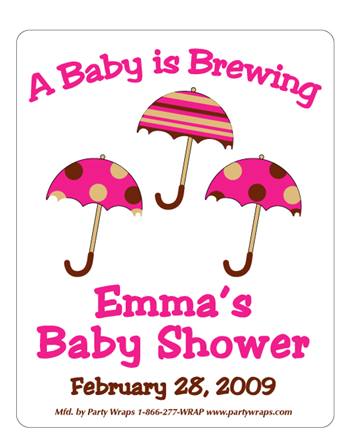 Baby Shower Umbrella Label