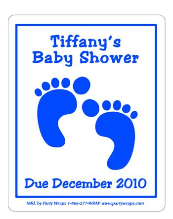 Baby Shower Footprint Label