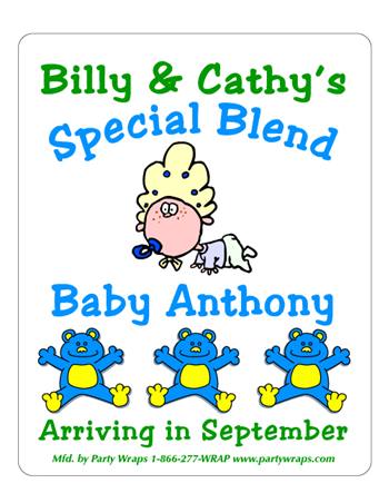 Baby Shower Cartoon Baby Label