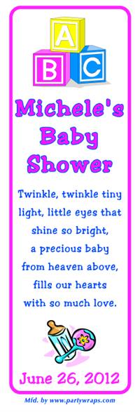 Baby Shower Blocks & Bottle Bookmarker
