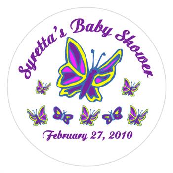 Baby Shower Butterfly Label