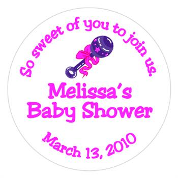 Baby Shower Rattle Label