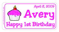 Childrens Birthday Cupcake Label