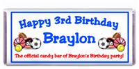 Childrens Birthday Sports Candy Bar