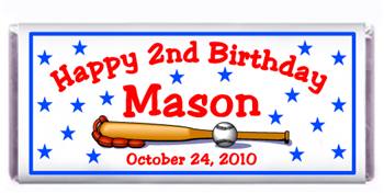 Childrens Birthday Baseball Candy Bar