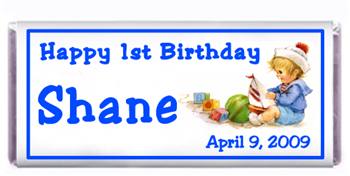 Childrens Birthday Sailboat Boy Candy Bar