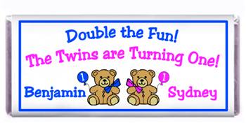 Childrens Birthday Double Teddy Candy Bar