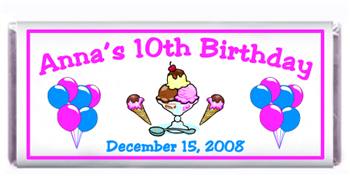 Childrens Birthday Ice Cream Candy Bar